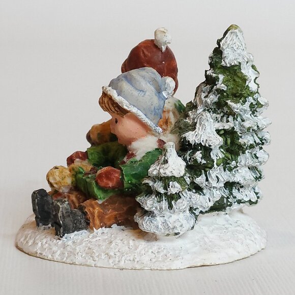 ADORABLE Little Boys Christmas Figurine Little boys in Toques - Picture 5 of 6